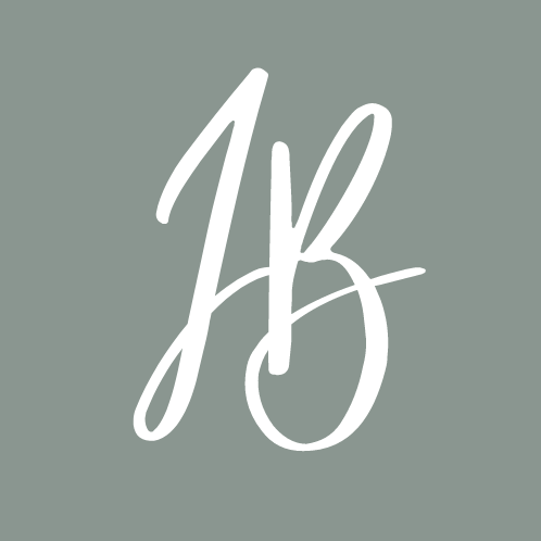 Script text in the letters I and B with a green background